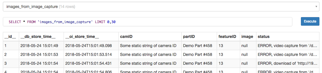 DB Image Write Fields